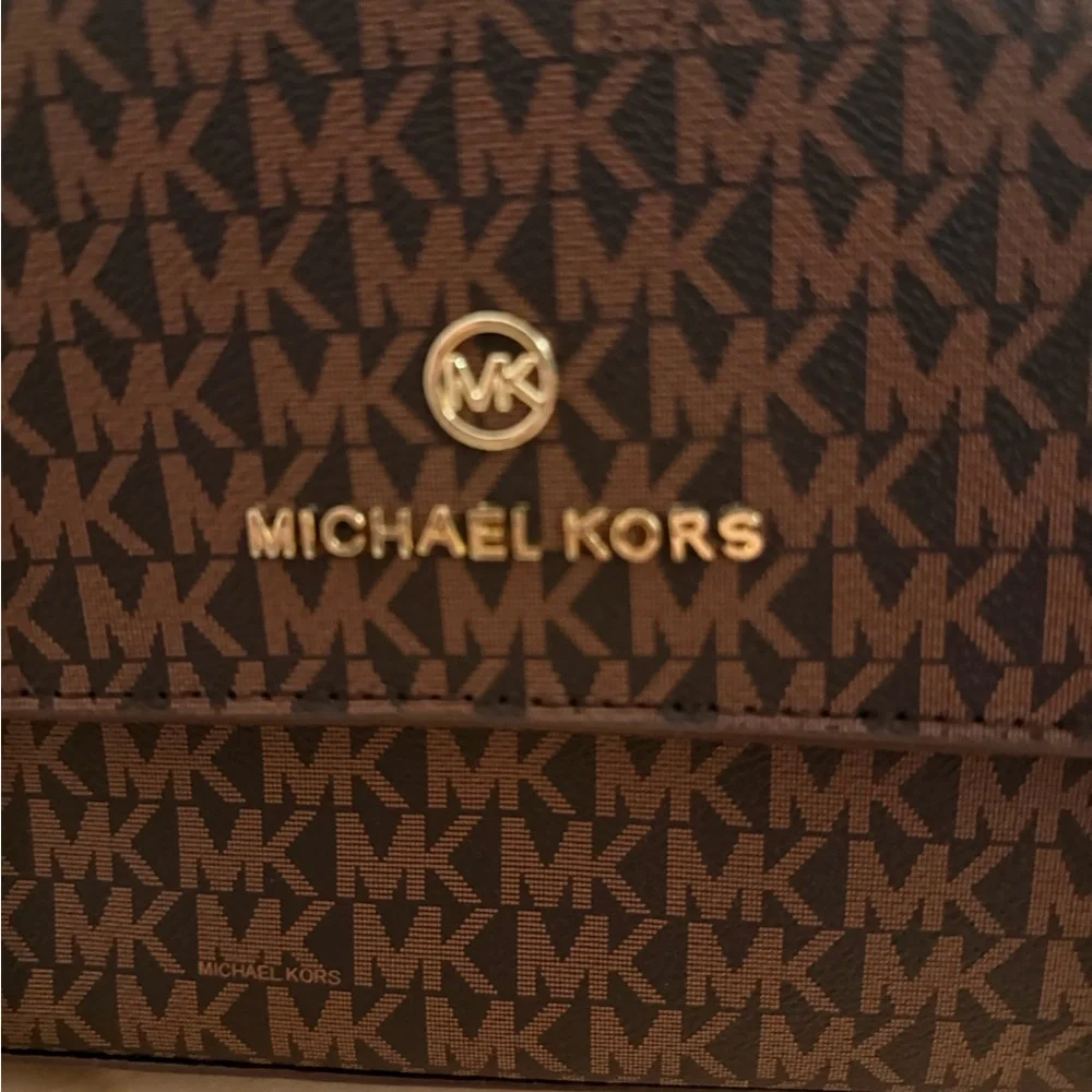 Michael Kors Dark Brown Logo Messenger Bag - Picture 4 of 7